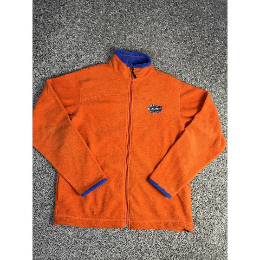 Florida Gators Jacket Mens L Orange NCAA Football Full Zip Fleece Boca Classics